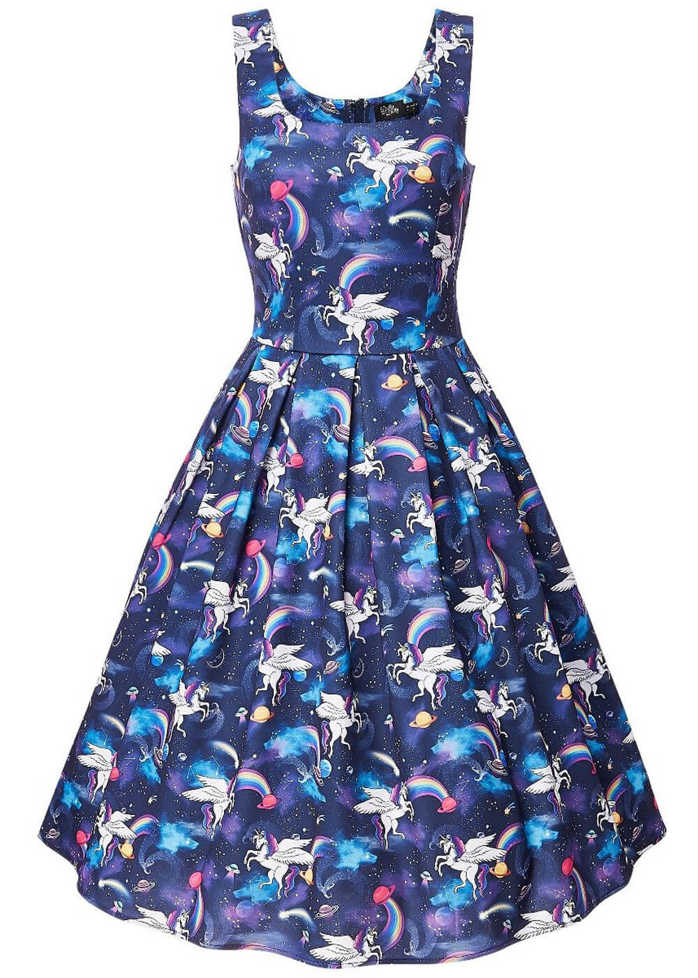 Dolly Dotty Amanda Unicorn 50 s Swing Kleid Navy www.succubus