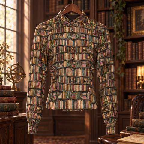 Dark Academia – Succubus Clothing Alice Academica Books 40's Blouse Bruin