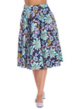 Banned Summer Bee Floral 50's Swing Rock Navy