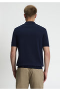 Ben Sherman Mod Stripe Gebreide Polo Donkerblauw – achterkant