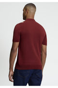 Ben Sherman Mod Stripe Gebreide Polo Siennabruin – achterkant