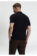 Ben Sherman Mod Stripe Gebreide Polo Zwart – achterkant