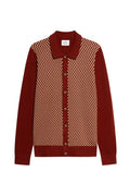 Ben Sherman Contrast Checkerboard Gebreid Overhemd Siennabruin – productfoto
