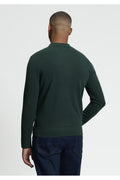 Ben Sherman Checkerboard Gebreid Overhemd Lotusgroen – achterkant
