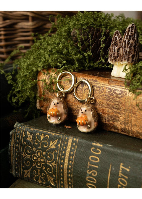Bill Skinner Hedgehog & Pumpkin Huggie Oorbellen