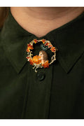 Bill Skinner Pumpkin Hedgehog Broche