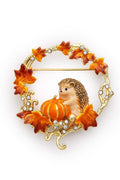 Bill Skinner Pumpkin Hedgehog Broche