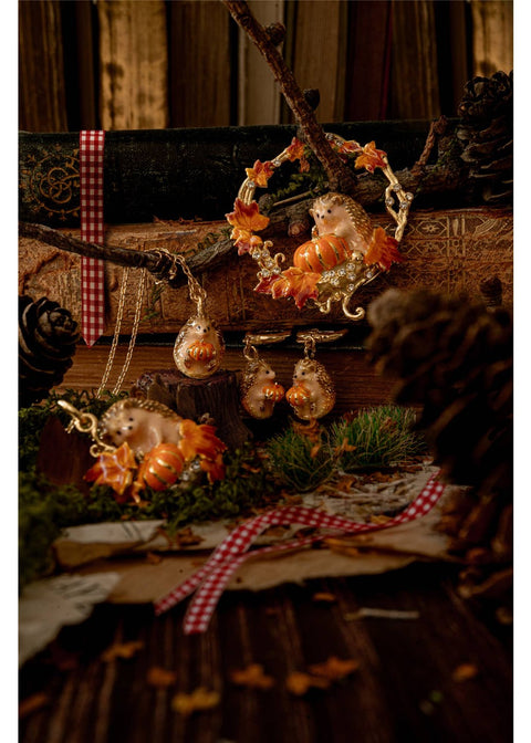 Bill Skinner Pumpkin Hedgehog Broche