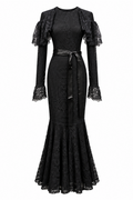 Witchwood Borden Lace Maxi Jurk Zwart – ghost productbeeld