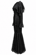 Witchwood Borden Lace Maxi Jurk Zwart – ghost detailbeeld