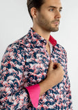 Claudio Lugli Herren Flamingo's Hemd Navy