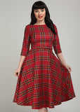 Collectif Suzanne Berry Check 50's Swingkleid Rot