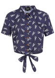 Collectif Lobster 50's Bluse Navy