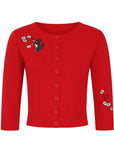 Collectif Lucy Postman Cat 50's Cardigan Rot