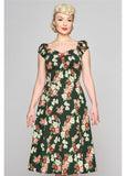 Collectif Dolores Vintage Bloom 50's Swingkleid Grün