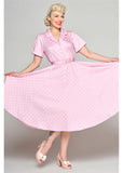 Collectif Caterina Pink Polka 50's Swing Kleid Rosa
