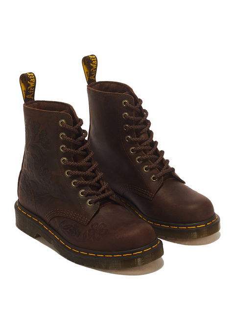 Dr. Martens 1460 Pascal Emboss Floral donkerbruin - vooraanzicht