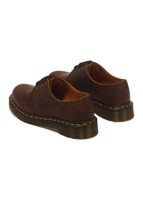 Dr. Martens 1461 Emboss Floral donkerbruin - achteraanzicht