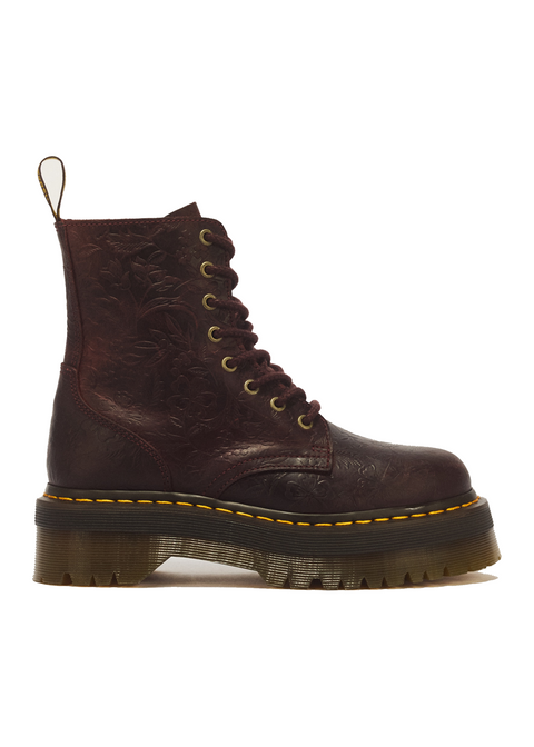 Dr. Martens Jadon Emboss Floral Cherry Red - zijaanzicht