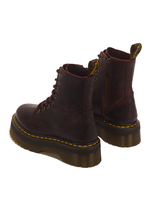 Dr. Martens Jadon Emboss Floral Cherry Red - achteraanzicht