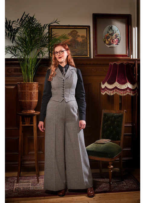 Emmy Design Palazzo Perfection Tweed Broek Midnight Ivoor – aanvullende foto
