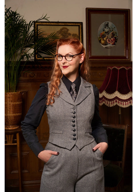 Emmy Design Palazzo Perfection Tweed Broek Midnight Ivoor – aanvullende foto