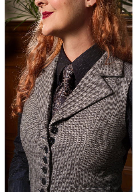 Emmy Design Watchmaker's Tweed Gilet Midnight Ivoor – aanvullende foto