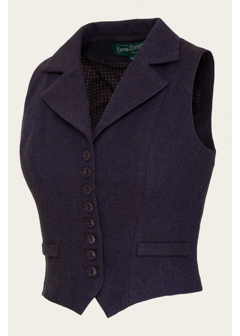 Emmy Design Watchmaker's Tweed Gilet Wijnrood Midnight – aanvullende foto