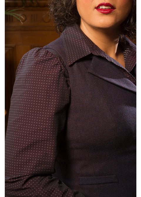 Emmy Design Watchmaker's Tweed Gilet Wijnrood Midnight – aanvullende foto