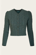 Emmy Design Ice Skater Merinowollen Cardigan Zeegroen Melange – aanvullende foto