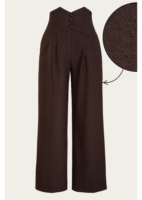 Emmy Design Miss Fancy Pants Tweed Broek Bruin Zwart – foto 1