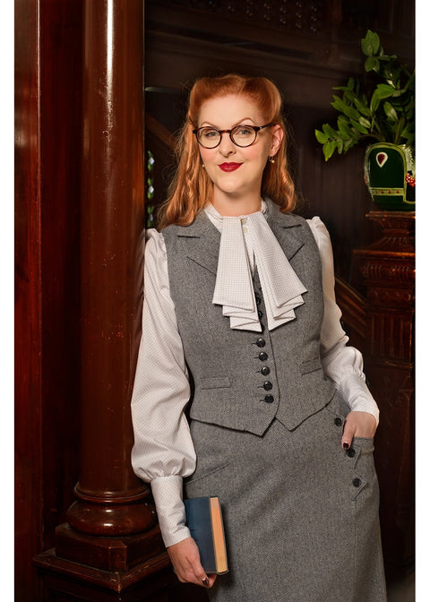 Emmy Design Watchmaker's Tweed Gilet Midnight Ivoor – foto 3