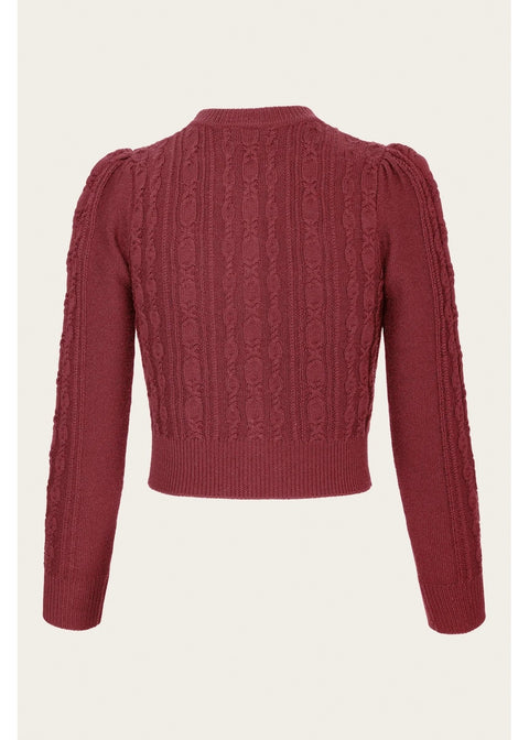 Emmy Design Ice Skater Merinowollen Cardigan Roest – foto 3