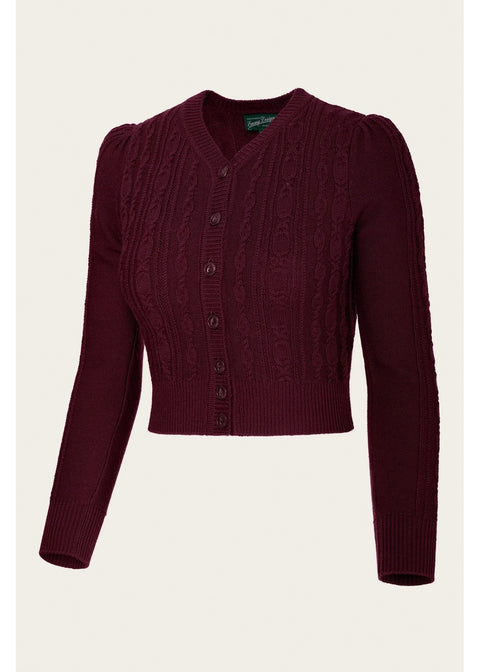 Emmy Design Ice Skater Merinowollen Cardigan Black Cherry – foto 1