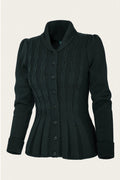 Emmy Design Screen Siren Merinowollen Cardigan Donker Flessengroen – foto 1