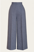 Emmy Design Palazzo Perfection Tweed Broek Midnight Ivoor zonder pijl en close-up