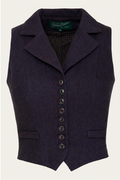 Emmy Design Watchmaker's Tweed Gilet Wijnrood Midnight zonder pijl en close-up