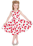 Hearts & Roses Hearts & Roses Kids Bombshell Cherry Swing Kleid Weiß