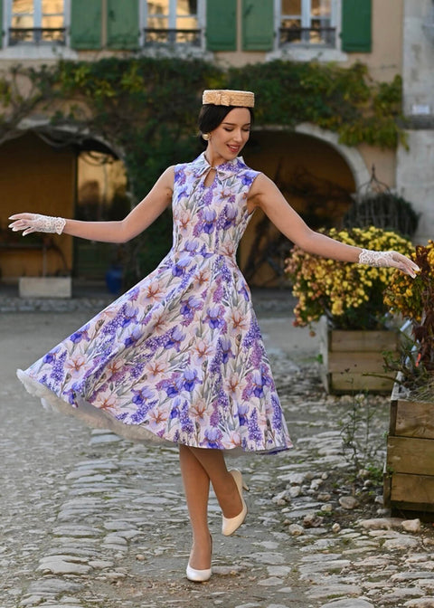 hearts and roses purple dress Hearts & Roses Berry Blossom 50's Swing Dress Purple
