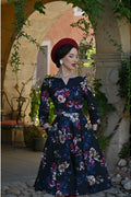 Hearts & Roses Elara Floral Swing Jurk Zwart - foto 5