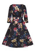 Hearts & Roses Elara Floral Swing Jurk Zwart - foto 6
