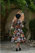 Hearts & Roses Lilia Floral Swing Jurk Zwart - foto 3