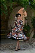 Hearts & Roses Lilia Floral Swing Jurk Zwart - foto 4