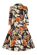 Hearts & Roses Lilia Floral Swing Jurk Zwart - foto 6