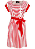 Hell Bunny Ahoy Stripe 40's Kleid Rot