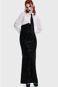 Killstar Daemon's Curse Maxi Rok Zwart – volledig vooraanzicht op model