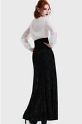 Killstar Daemon's Curse Maxi Rok Zwart – achteraanzicht op model