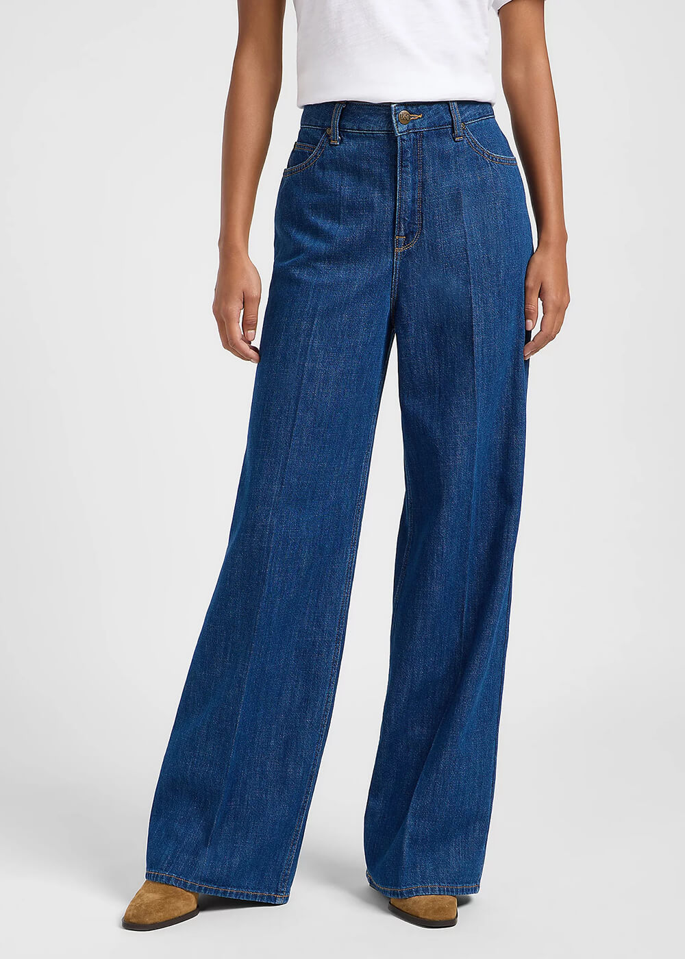 Lee Dames Stella Wide Leg Jeans Dark Eton Blauw - www.succubus.de