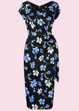 Pretty Dress Company Hourglass Verona 50's Etuikleid Schwarz Blau