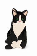 Tuxedo Cat haarklem vrijstaand op witte achtergrond